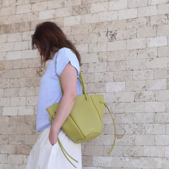 Geanta Voulez-Vous, Piele Texturata, Verde Vinaigrette, cu Accesorii