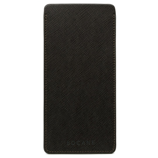 Toc pentru Ochelari Minimal, din Piele Saffiano Cafenie